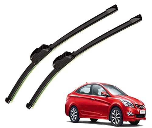 Image of Auto Hub Car Wiper Blades Compatibility With Hyundai Verna Fluidic - Set of 2 Pcs (D-24,P-16)