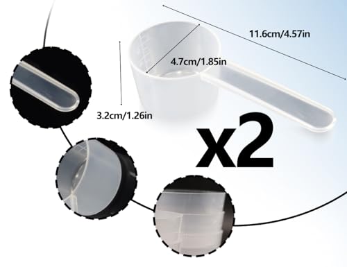 Miniatura 2 de Lhbwhiz Juego De 2 Cucharas Medidoras,Cucharas Dosificadoras Transparentes Con Escala,Con Capacidad Para 20 G De Polvo Sólido O 40 Ml De Líquido,Cuchara Para Proteína En Polvo,Café,Detergente En Polvo