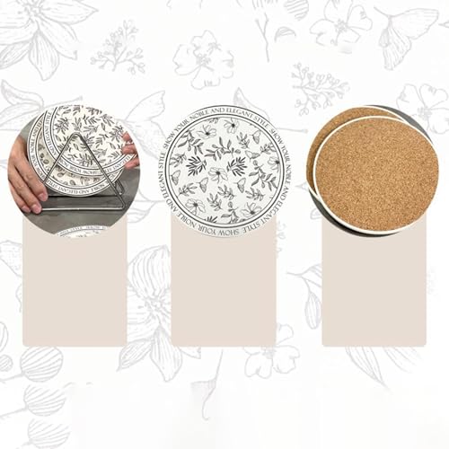 Image of CALANDIS 4Pcs Hot Pot Heat Insulation Pad Creative for Tabletop Dining Table Bathroom | 4 Drink Coasters 1 Tripod