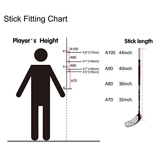 Accufli Floorball Sticks Airtek A90 (Combo Left Handed, Black) #TOP5