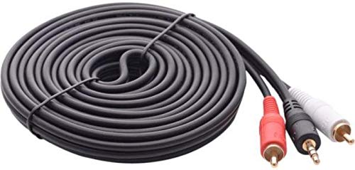 JSJ 3.5mm to 2RCA Audio Auxiliary Stereo Y Splitter Cable Male to Male - 1.5 Meter Cable