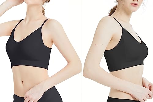 Image of Padded Bralette for Women Straps Sleep Bras Seamless Yoga Sport Bras