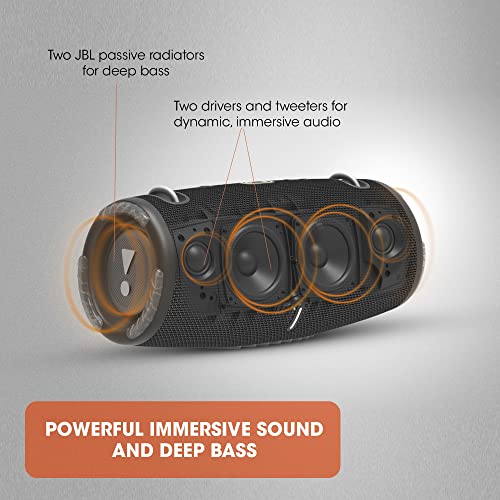 Image of JBL Xtreme 3, Wireless Portable Bluetooth Speaker, Pro Sound with Powerful Bass Radiators, Built-in Powerbank, Partyboost, IP67 Water & Dustproof, AUX & Type C (Black, Without Mic)