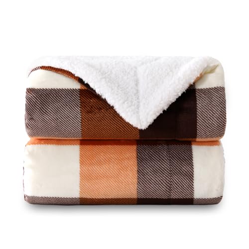 SOCHOW Buffalo Plaid Sherpa Fleece Throw Blanket...