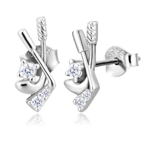 Golf Earrings for Women, Silver Stud Earrings Easter Basket Stuffers Sports Jewelry Gifts for Golf Lovers Fashion Ladies Golfer Accessories Matching Outfits