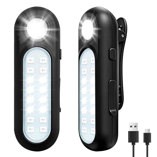 Taximi LED Clip Lamp - 300 Lumen Lauflicht Joggen Licht mit 6 Modi, IPX5 Wasserdicht LED Blinklicht Schulranzen Licht für Hundegeschirr, Kinder Reflektoren Anhänger zum Rucksack Kleidung, 2er