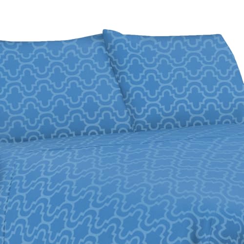 Parure de lit taie d'oreiller standard bleu clair trellis qualité supérieure - 3