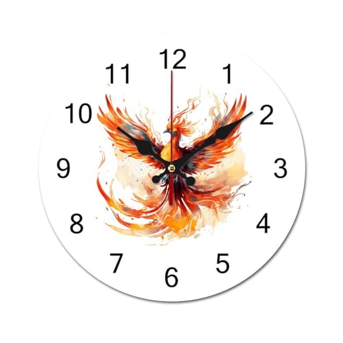Horloge murale bois Phoenix retro deco cuisine bureau maison vintage 34cm