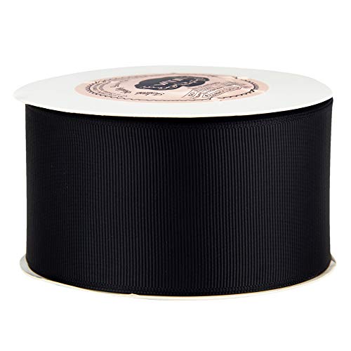 Vatin 2 Inches Solid Black Grosgrain Ribbon Spool -25 Yards, Great For Sewing, Gift Wrapping, Hair Bows, Flower Arranging, Home Decorating #TOP2