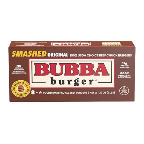 Image of Bubba Burger Premium Original Smashed Beef Hamburger Patties, 8 Count, 2lb (Frozen)