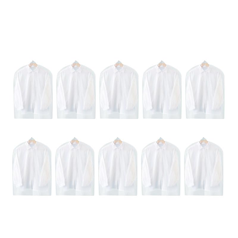 Housse Vetements à Suspendre 1/3/5/10 pièces vêtements cache-poussière suspendus manteau sac à poussière ménage clair Housse Vetement(10PCS,60x100cm)