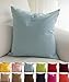 TangDepot Cotton Solid Throw Pillow Covers, 18" x 18" , Light Blue