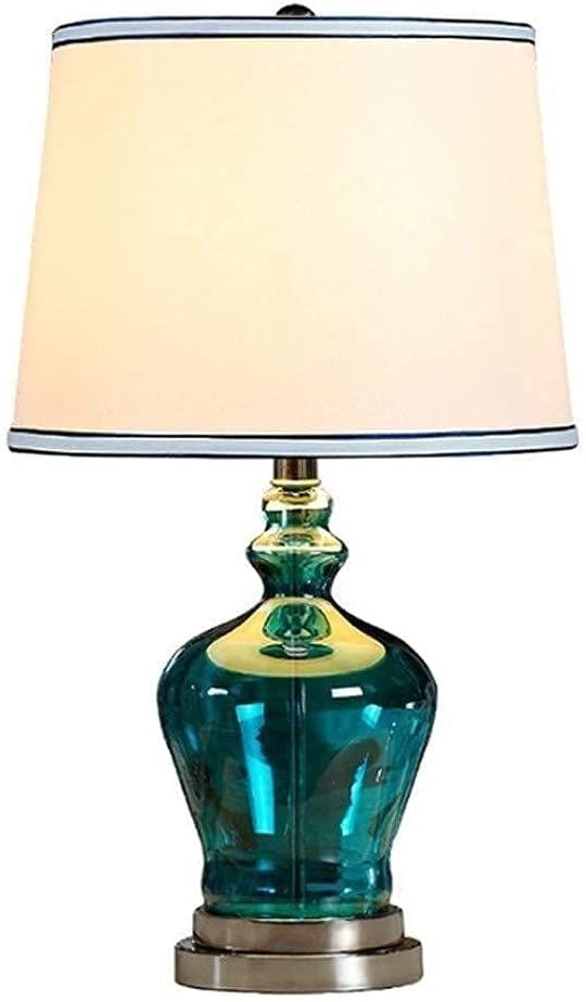 Lampe de bureau verre bleu E27 crée une ambiance cosy au salon