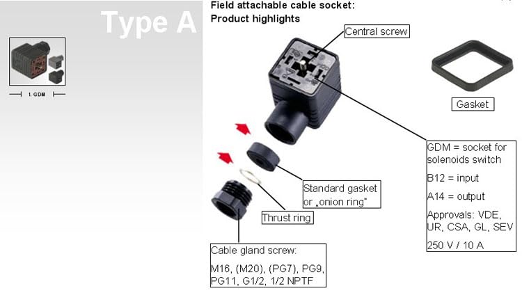 Prise électrovanne GDM GDM3009 pour circuit de chauffage et capteur de pression - 3