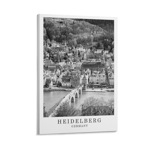 Poster Heidelberg sur toile pour salon et chambre déco murale 40x60 cm