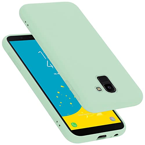 Cadorabo cover compatibile con Samsung Galaxy J6 2018, cover in silicone liquido per Galaxy J6 2018, custodia in silicone, resistente ai graffi e agli urti sottile cover - LIQUID VERDE CHIARO
