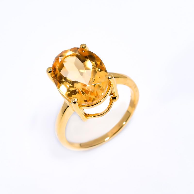 Bague en argent 925 avec citrine véritable cadeau de naissance idéal - 4
