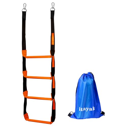 Boat Rope Ladder, 4 Step Heavy Duty 880lbs Strength Climbing Marine Rope Ladder with Reinforced Steps, Perfect for Inflatable Boat, Kayak, Motorboat, Canoeing