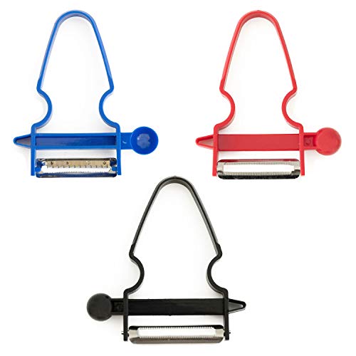 Omegazon Peelers (Set of 3) | Peel, Grate and Julienne - Fruit and Vegetable Peeler Set Quickly Peels Apple, Potato, Corn, Ginger, Citrus, Avocado, Mango and More