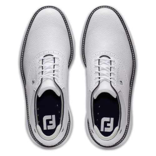 Miniatura 7 de Footjoy Fj Traditions Sin Pinchos, Zapatos De Golf Hombre, Blanco Blanco Azul Marino, 40.5 Eu Ancho