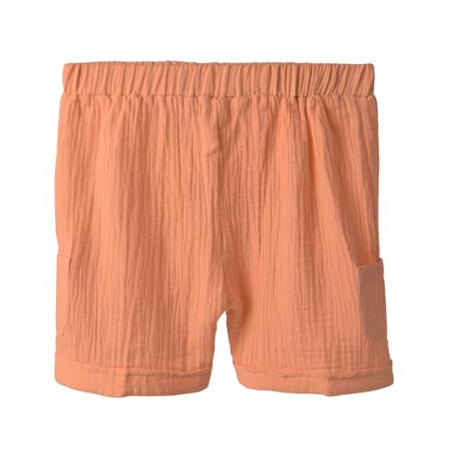 Image of Bold N Elegant Kids Linen Solid Shirt & Shorts Co-Ord Set|Stylish Party Short-Sleeve Shirt With Bow & Comfy Shorts|Cool & Comfortable Summer Wear