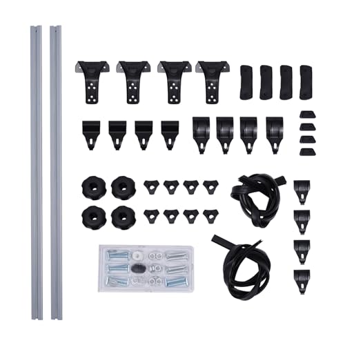 Dachgepäckträger 2-teilig Auto Universal 146x15x15cm Dachträger Querstange 75kg Tragfähigkeit Relingträger Gepäckablage, für Fahrradträger, Dachboxen oder als Skihalter