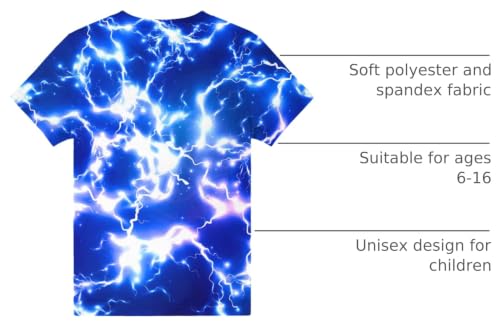 Image of Hgvoetty Boys Girls Graphic T-Shirts Kid 3D Casual Tops Tees for 6-16 Years | Youth Novelty Shirts, Bright Eye-Catching Design, Lightweight and Soft Material, Suit for Daily Sport, Party and School Wear