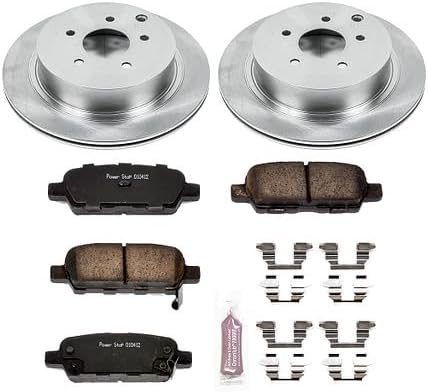 Miniatura 2 de Power Stop KOE2427 Kit de freno de repuesto trasero Autospecialty - Rotores de freno OE y pastillas de freno de cerámica para Infiniti FX350 FX450