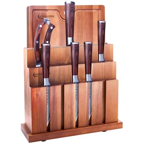 Tabla de Cortar con Bloque de Cuchillos HOABLORN Cover