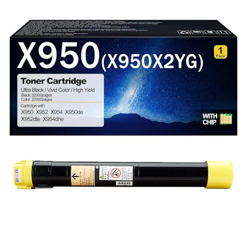 DTGTEX X950 Toner Cartridge Compatible for Lexmark X950 X950X2KG X950X2CG X950X2MG X950X2YG Toner Cartridges for Lexmark X950 X952 X954 X950de X952dte X954dhe Printers Yellow
