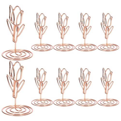 DIKACA 10 Piezas Portatarjetas de Mesa Soportes para Fotos y Cartas Decorativos para Bodas Cumpleaños y Eventos Especiales Rosa Dorado