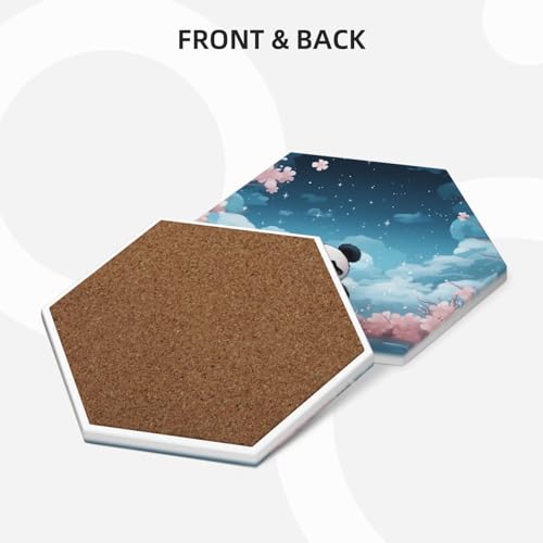 Dessous de verre protection de table céramique absorbant panda rose
