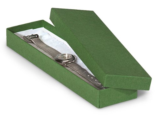 8x2x7/8' GREEN KRAFTJewelry Box w/ Non-tarnish Cotton (1 unit, 100 pack per unit.)