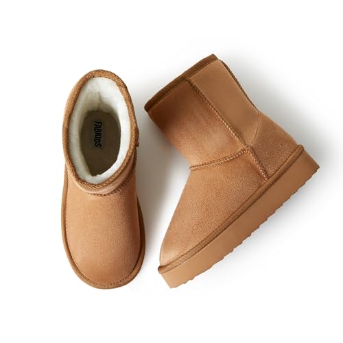 Image of FabKids Girls' Warm Fleece Lined Platform Snow Boots Non-Slip Ankle Winter Boots