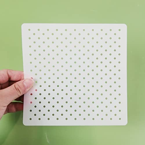 Dots Stencils, 4 Pcs Mixed Media Small Polka Dot Stencils Cluttered Circle Assorted Sizes Reusable Plastic Templates For Painting On Wood Furniture Pillows Wall Scrapbook Card Making Diy Craft 6"X6" #TOP2