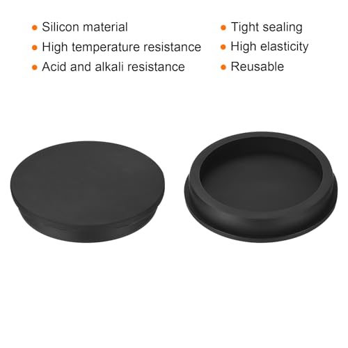Image of uxcell High Temp Silicone Plug Mount Dia 121.5mm /4.78 inch t Shaped Rubber Stopper Hole Plugs for Powder Coating Plating Waterproof Plugs Sealing Plugs Black Pack of 2(OD 122mm)