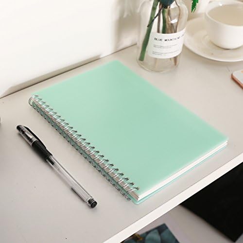A5 Notebook Spiral Wirebound Dotted Bullet Banded Dot Grid 160 Pages (Blue)