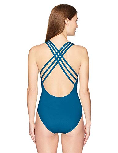 Image of La Blanca Women's Island Goddess Deep-V Strappy Back Mio One Piece Swimsuit with Tummy Toner