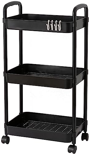 Gagee 3 Tier Rolling Cart with Wheels and Handle,Rolling Storage Cart for Office, Living Room,...