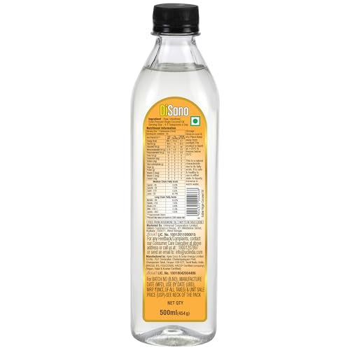 Image of DiSano Cold Pressed Virgin Coconut Oil Bottle, 500 ml (Pack of 2)