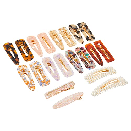 Large Fashion Hair Clips, Cute Acrylic Barrettes for Women (20 Pack)