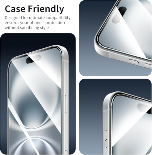 Image of TechTrendz Tempered Glass Screen Protector for iPhone 16 Pro Anti-Static Screen Guard, 9H Hardness, Military Grade Protection, Easy Installation Kit, Edge to Edge Full Coverage, Anti-Scratch Protector