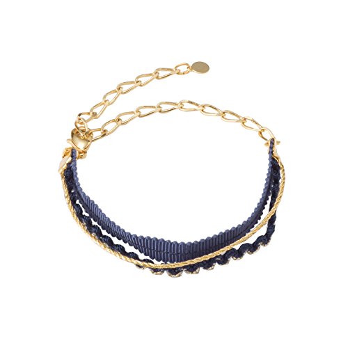 静電気除去 華奢 魅せブレスレット ネイビー