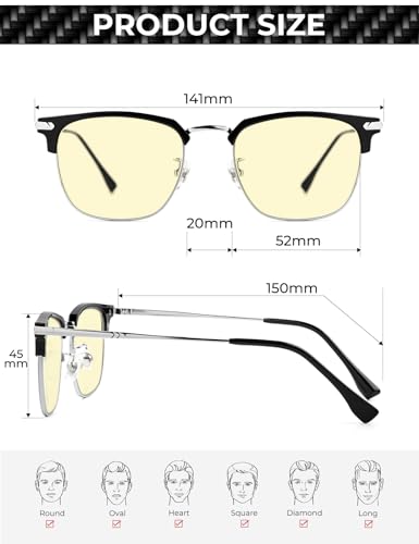 Image of ZanyLen Blue Light Blocking Glasses Men Computer Gaming Glasses For Mens