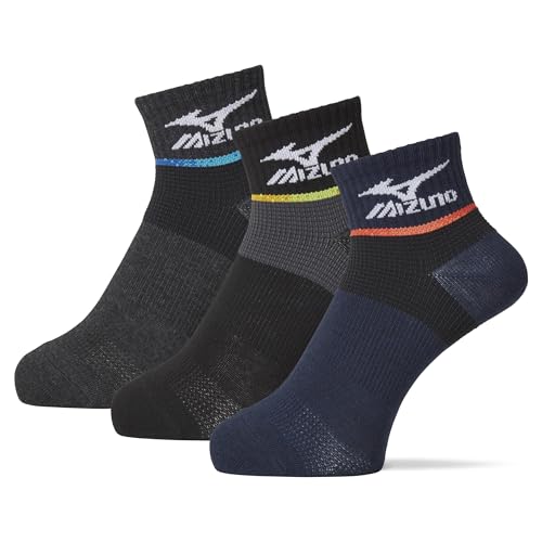 MIZUNO(ミズノ) 靴下 3足組 メンズ 10cm丈 Wサポート フィット設計 ムレにくい スポーツ ランニング 481332
