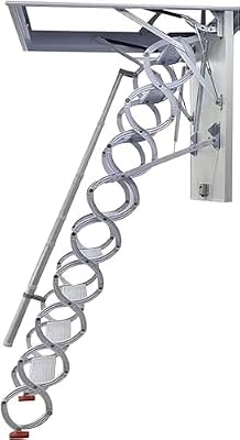 BTURYT Alloy Attic Access Ladder Concertina Loft Ladder Remote Control Electric Attic Stairs Pull Down Attic Ladder Invisible Folding Ladder Telescoping Ladder, 80x120cm/20x90in