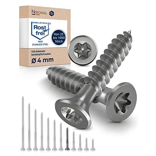 Holzschrauben Torx Schrauben 4x35 Edelstahl V2A rostfrei Spanplattenschrauben für Holz Teilgewinde 4mm stark 35mm lang 50 Stück Edelstahlschrauben Holz A2