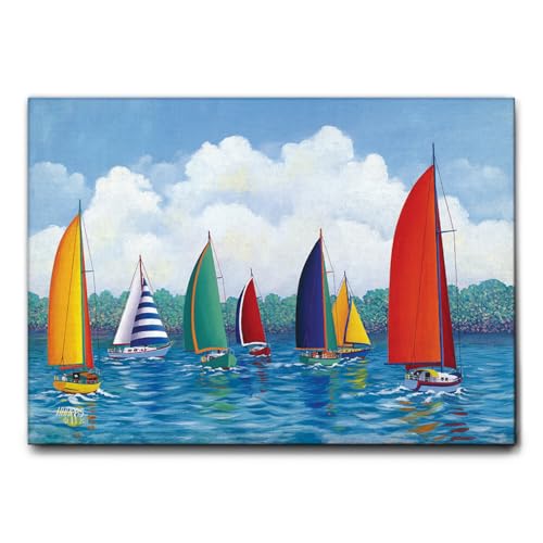 Giallobus - Obraz - Hugh Harris - Świąteczne Regaty - Standaard frame canvas - 50L x 35l cm - Obrazy do powieszenia