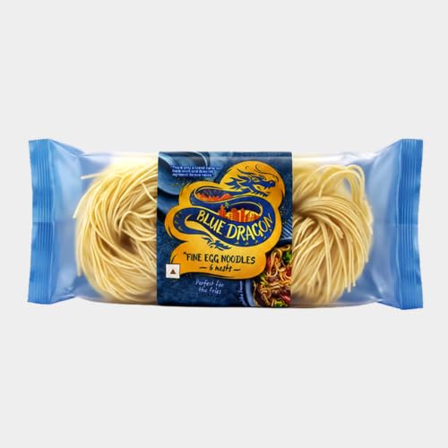 Image of Blue Dragon Fine Egg Noodles 300g, Includes 6 Portioned Nests, Authentic Asian Stir Fry & Chow Mein Noodles, Imported from Thailand