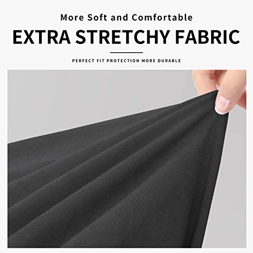 Image of Easy-Going Waterproof 3-Piece Oversized Loveseat Couch Covers for Sofa | 3-Piece Set Spandex Sofa Cover Slipcover Elastic Bottom Dog Pet Friendly Dark Gray